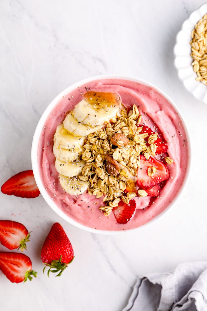 Thick Strawberry Smoothie Bowl