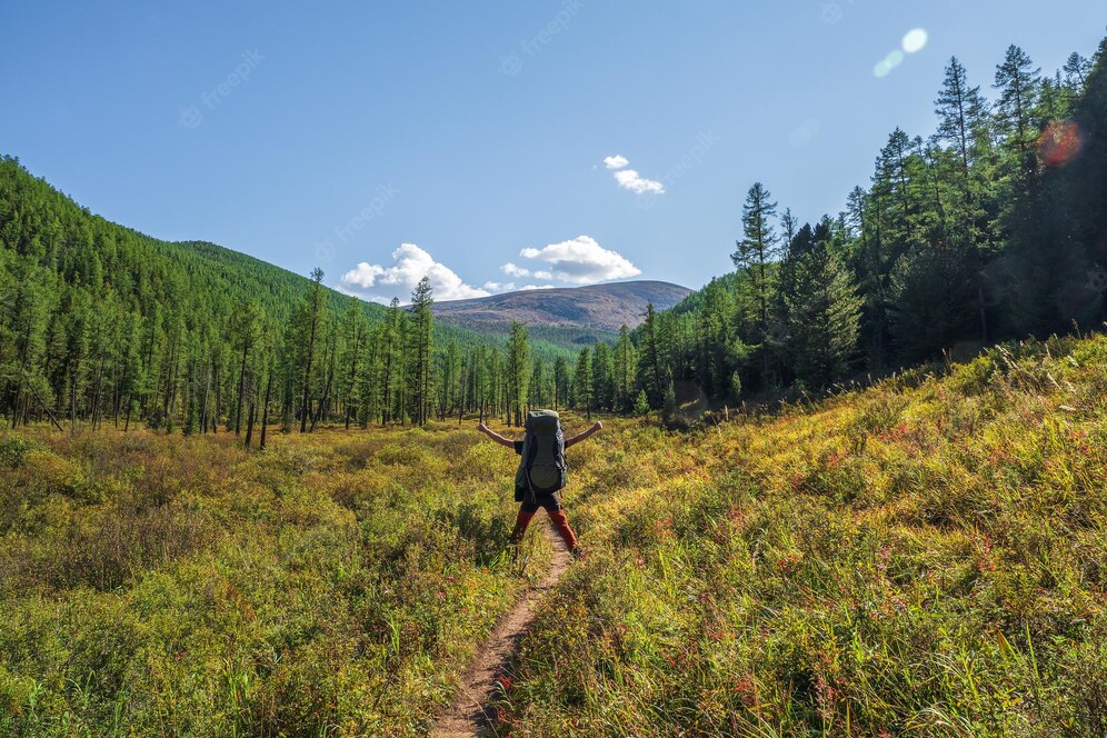 hiker in the mountains