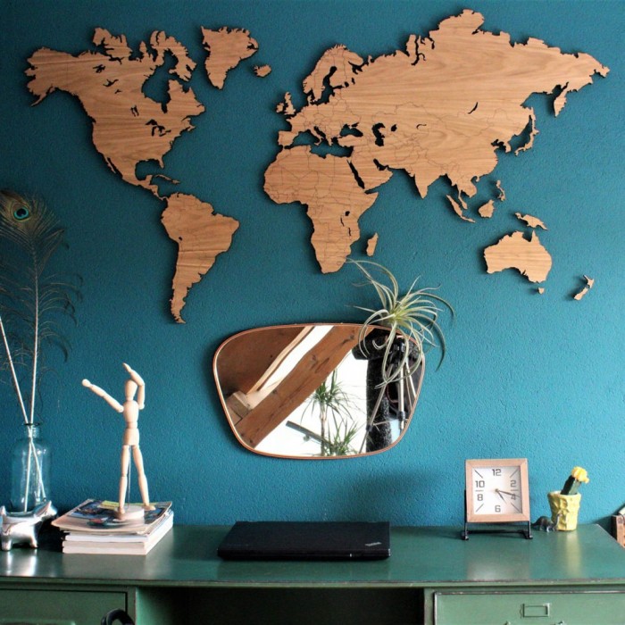world map wall art