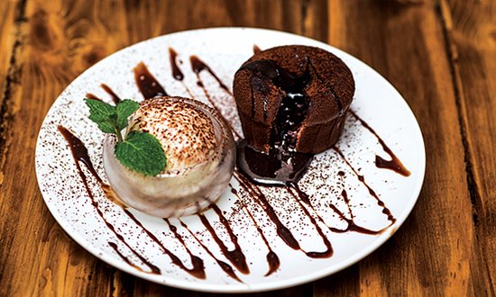 Lava Cake with Ice Cream
