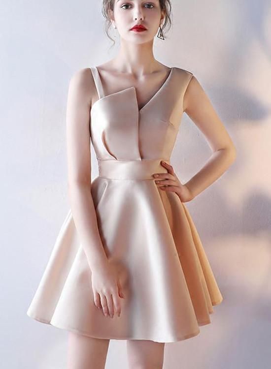  Cute Satin Short Dress