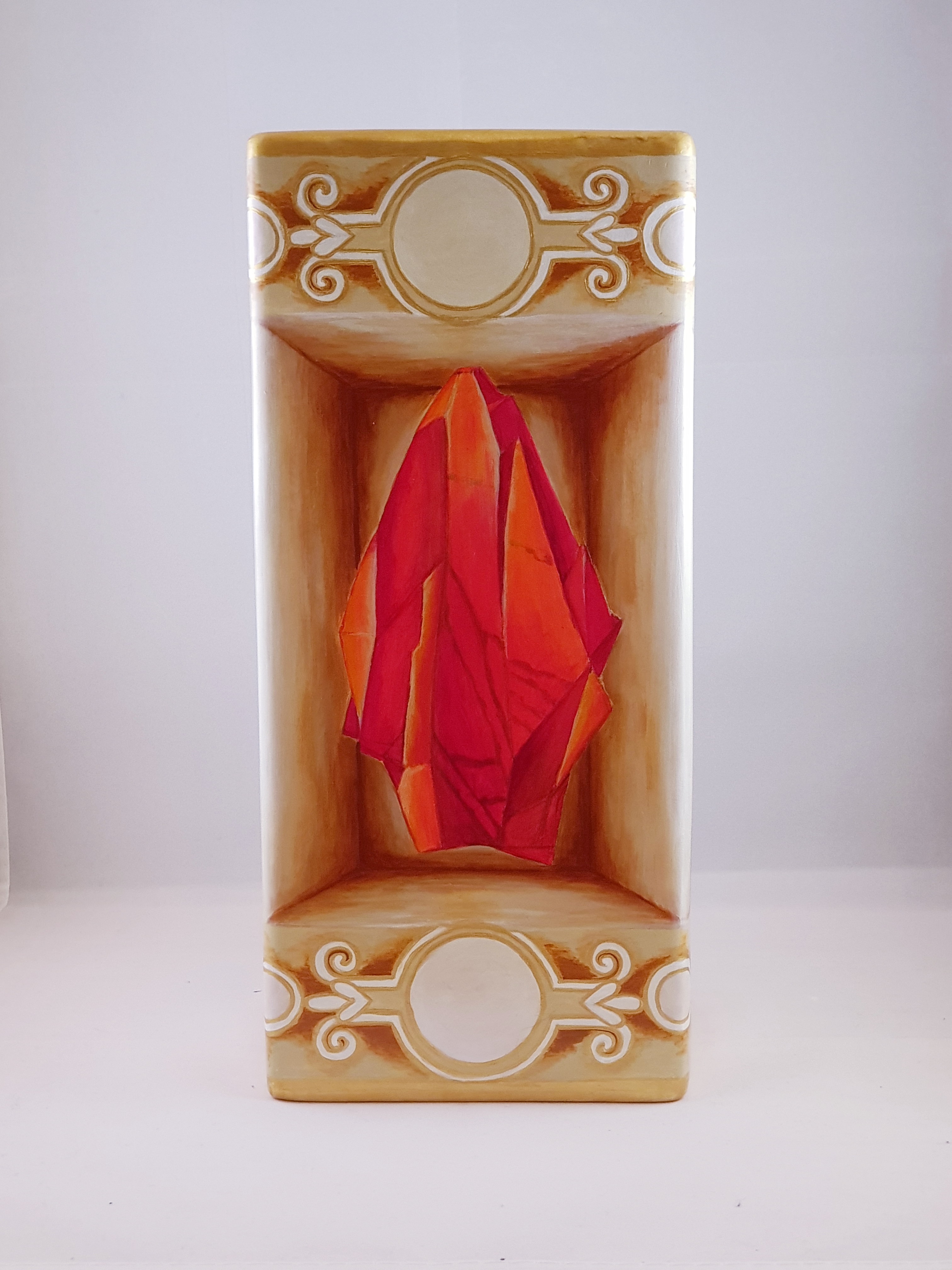 Painted red gem on vase