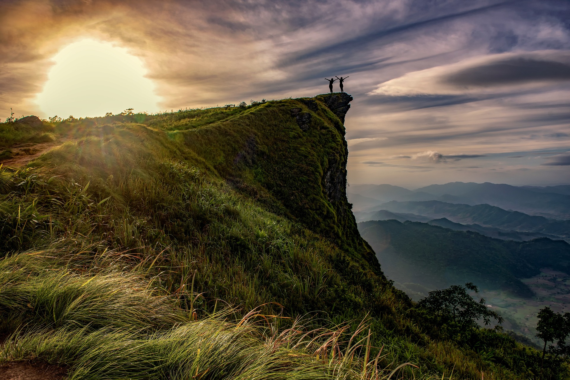 two woman hiking
