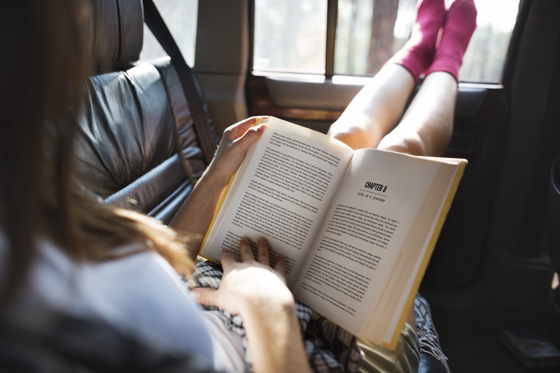 reading in car