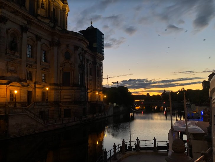 berlin river in the evening