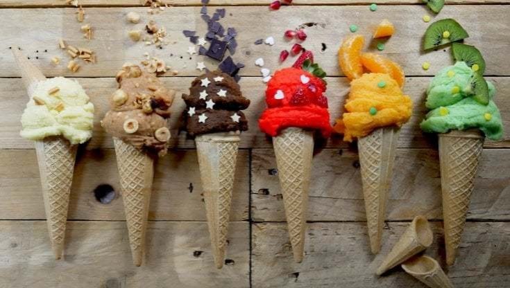colourfull ice creams