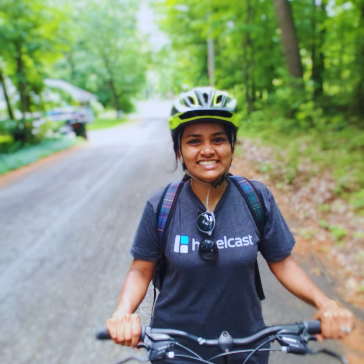Image of Aish on her bike
