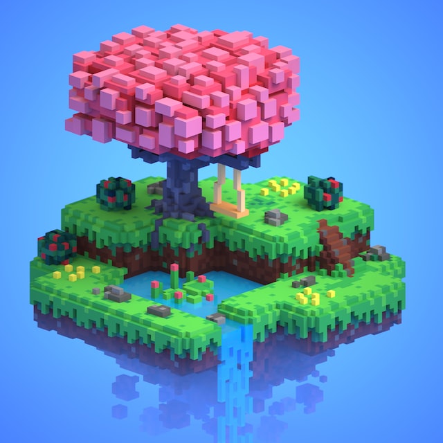 Photo of voxel tree art
