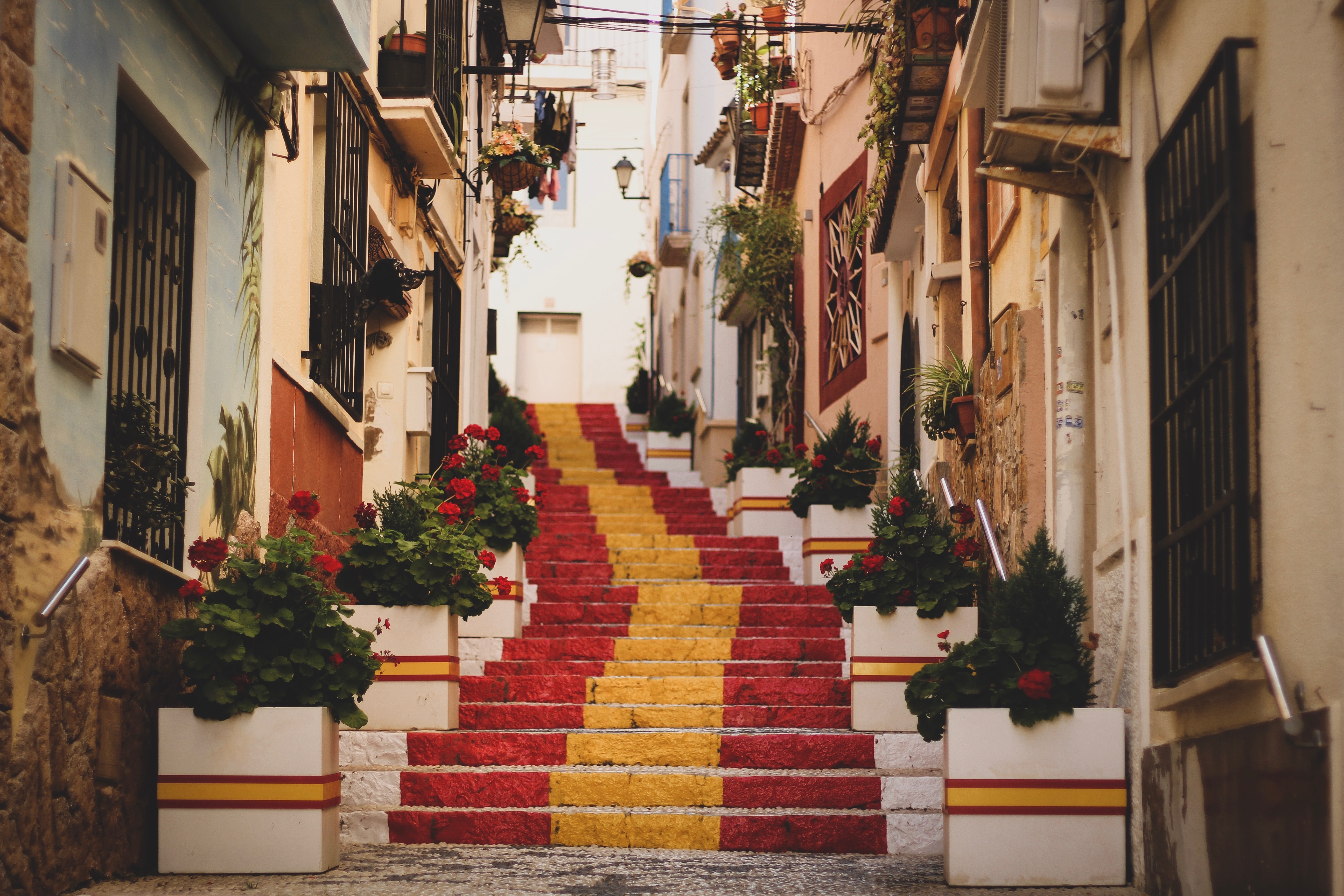 street with stairs