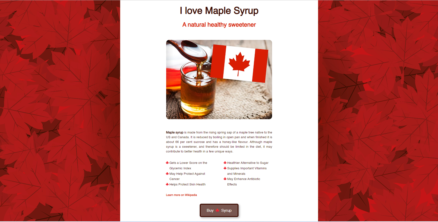Maple Syrup Website