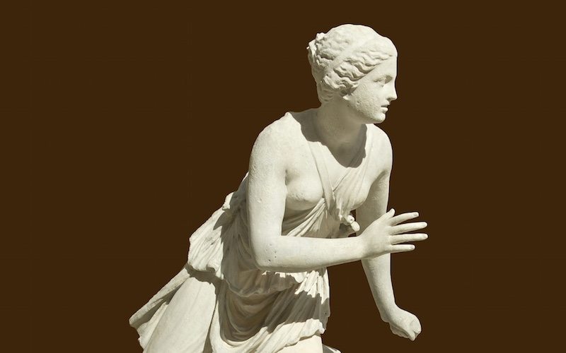 Ancient marble statue of Atalanta