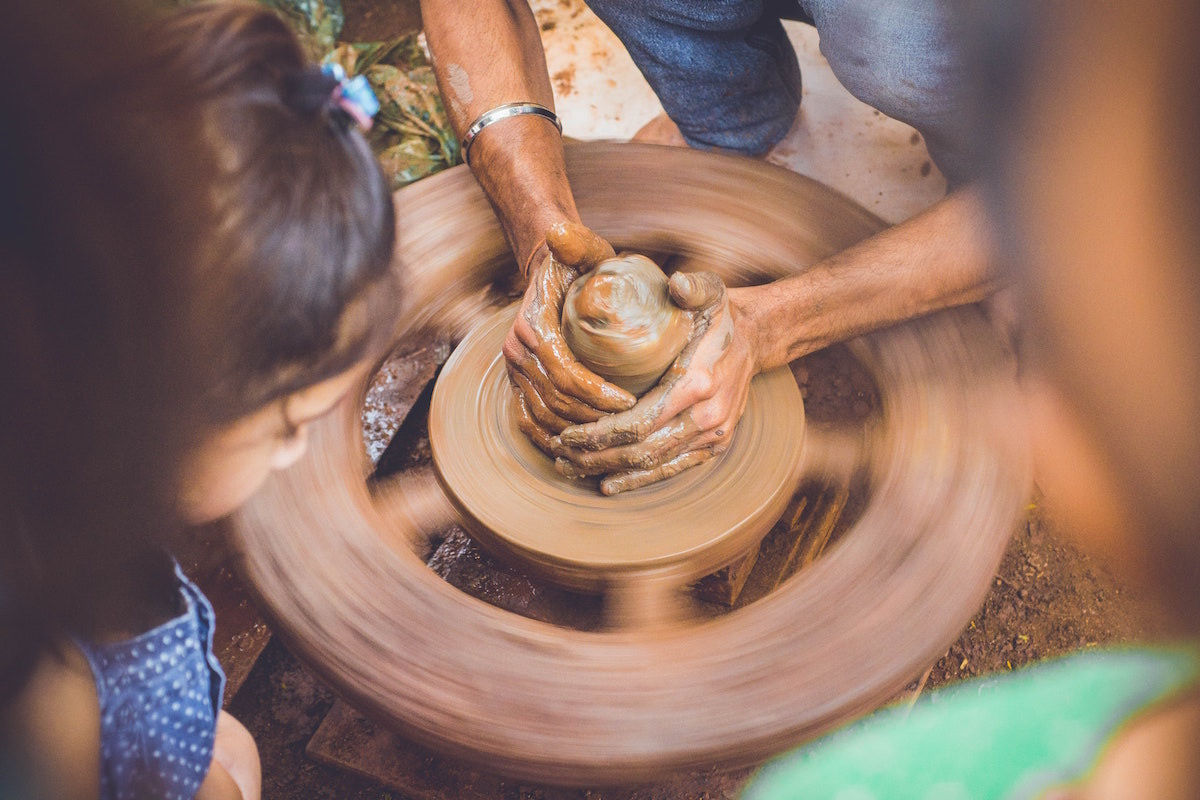 pottery wheel spinning