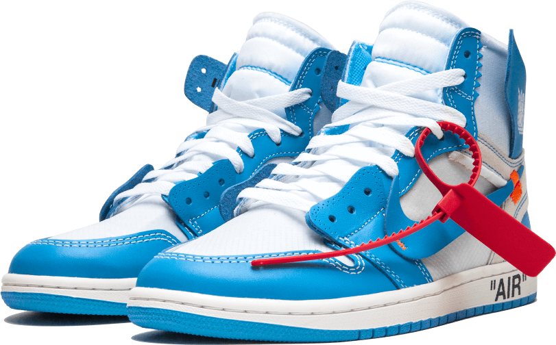 A pair of Nike Air Force Ones in blue.