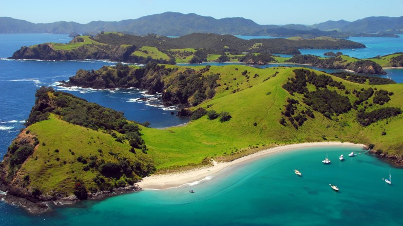 Aerial phot of beach in New Zealand