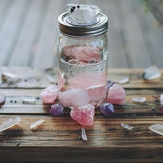 crystals and moon water