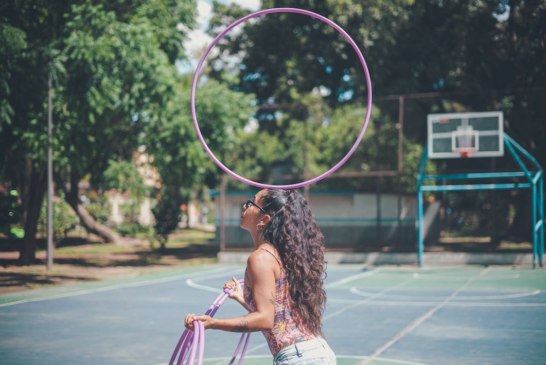 balancing hula hooping