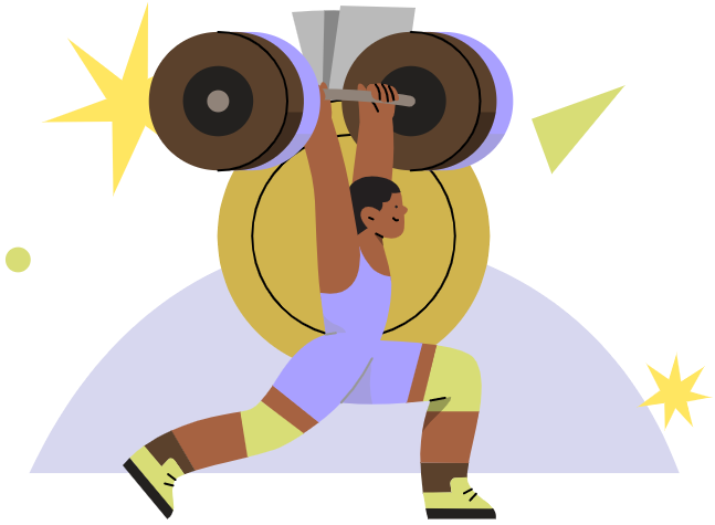 A person lifting heavy weight