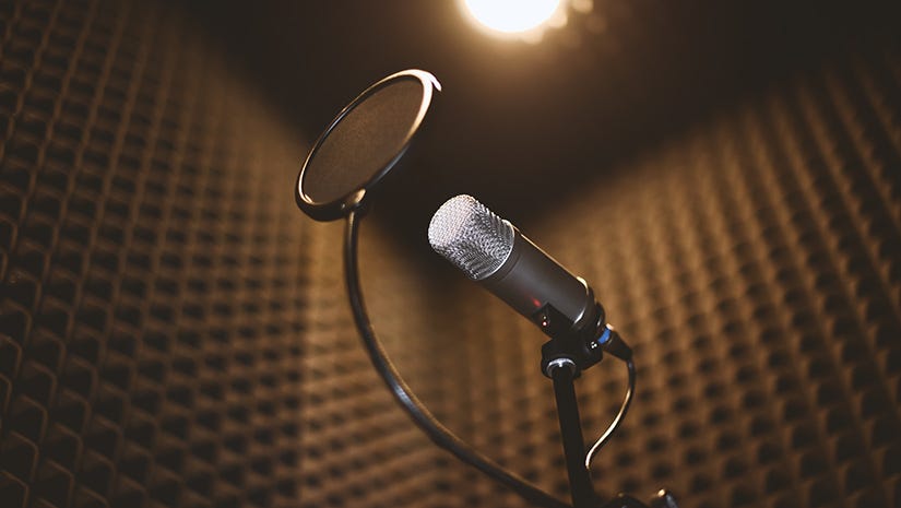 microphone in recording studio