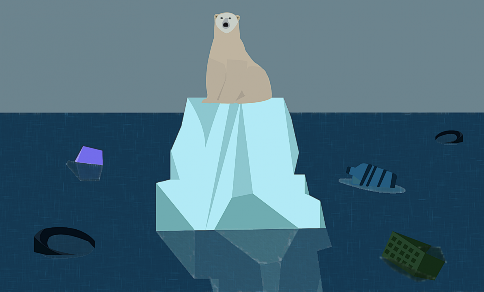 Polar bear on iceberg by Rebekah Nelson