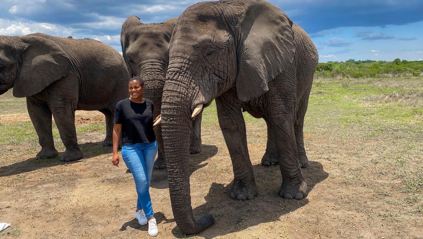 Claudia elephant interaction.