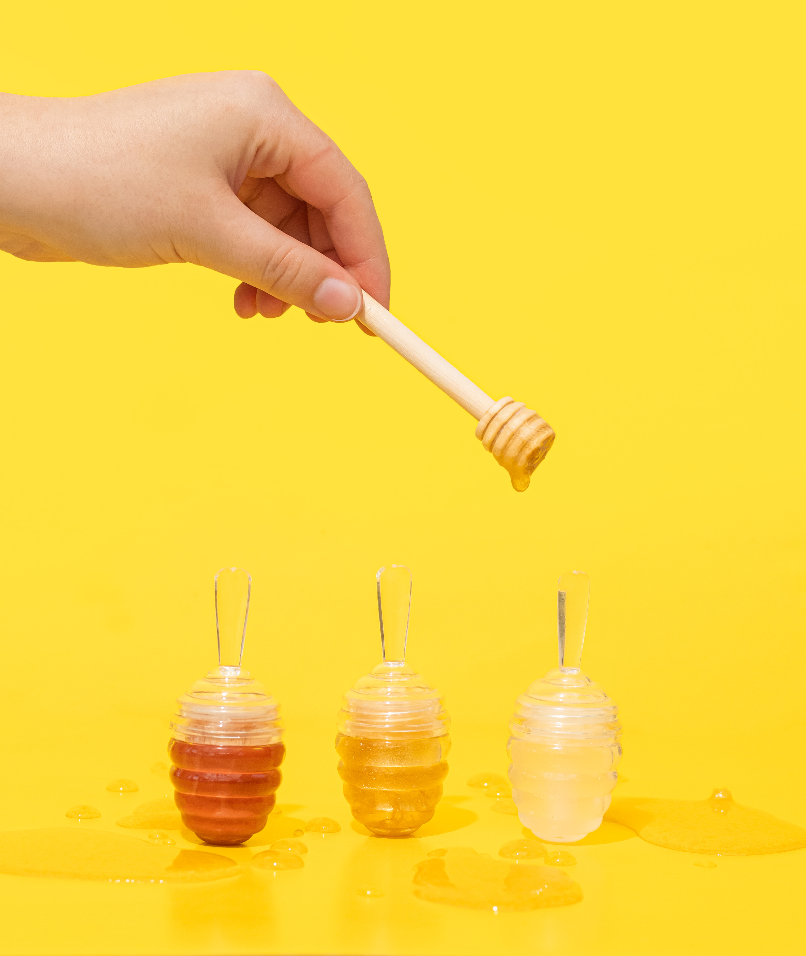 Lip gloss in honey pots