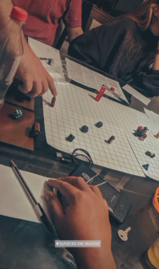 A picture of me and my friends playing RPG