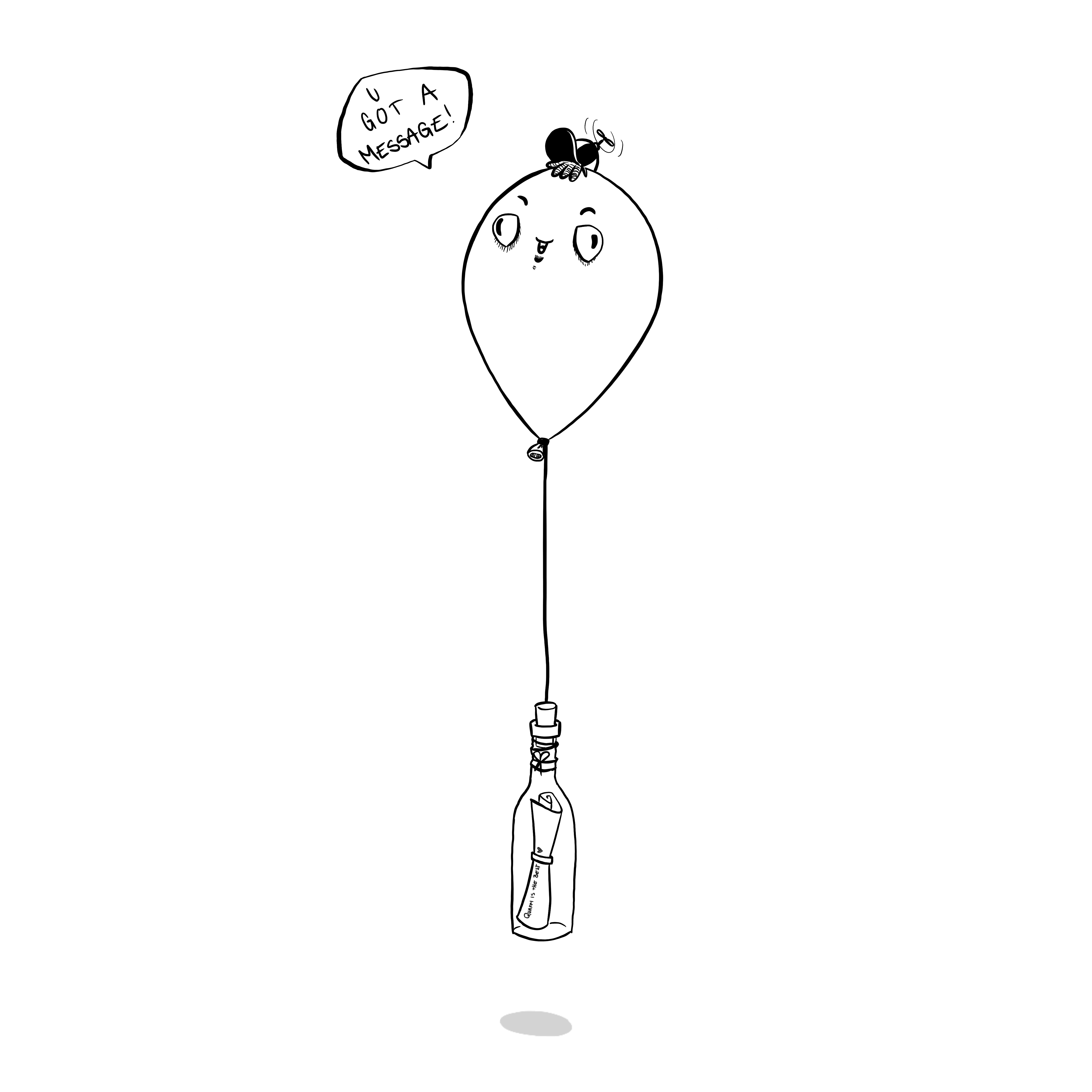 Ballon with bottled message