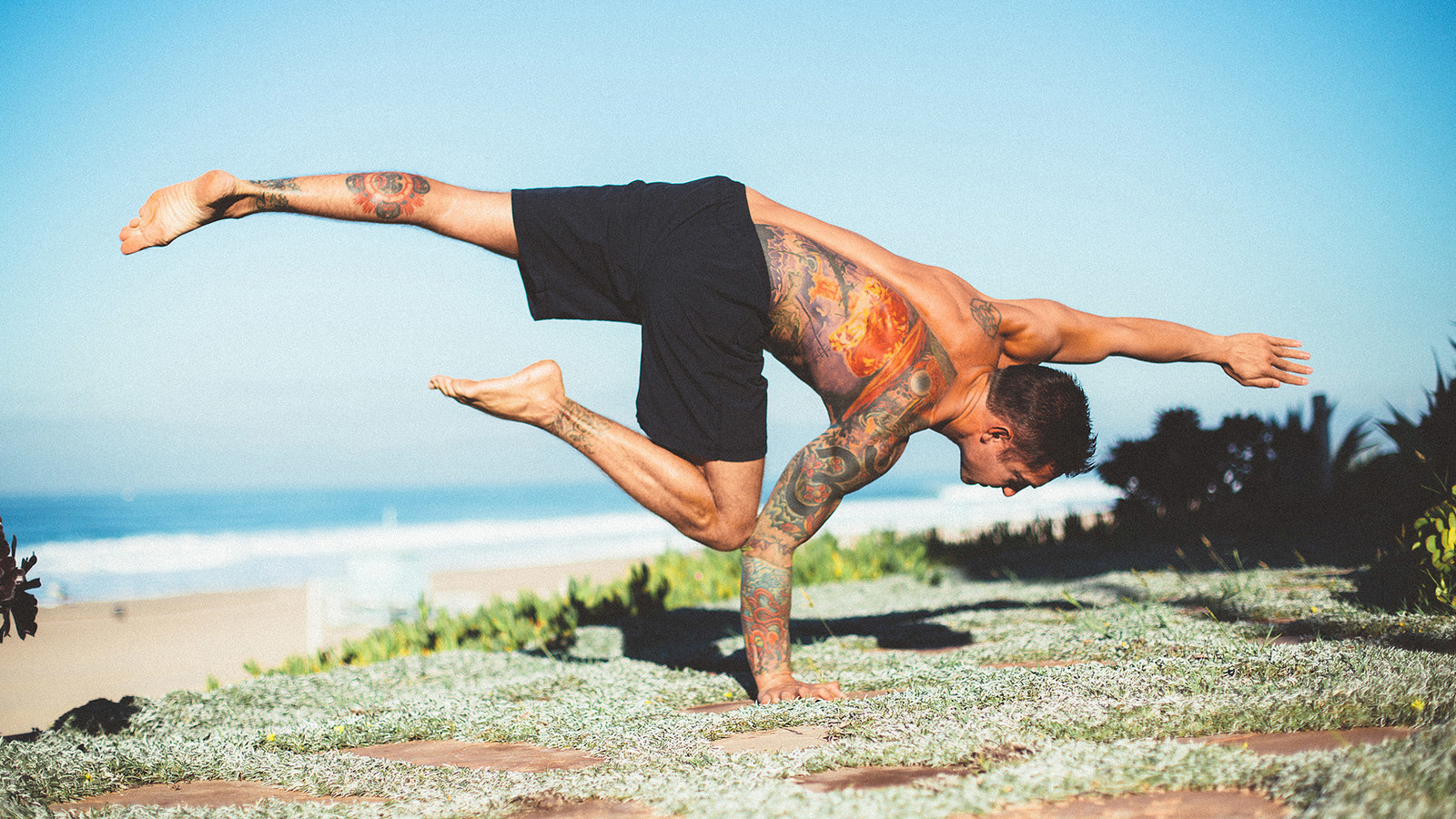 Man is performing Yoga pose