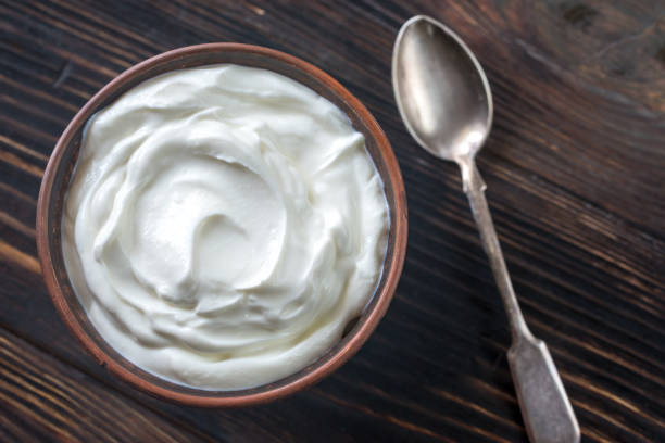 greek yoghurt with spoon