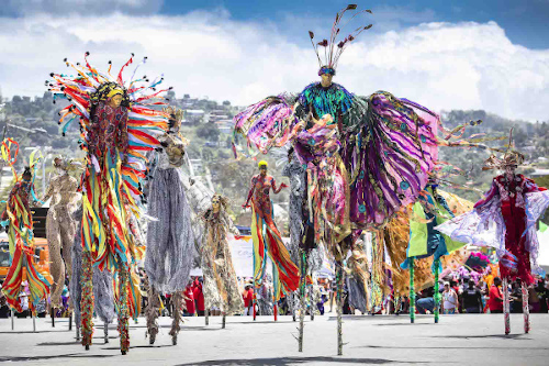 Mokojumbies of traditional Mas