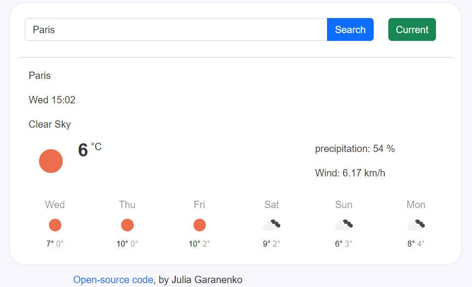 Weather project preview