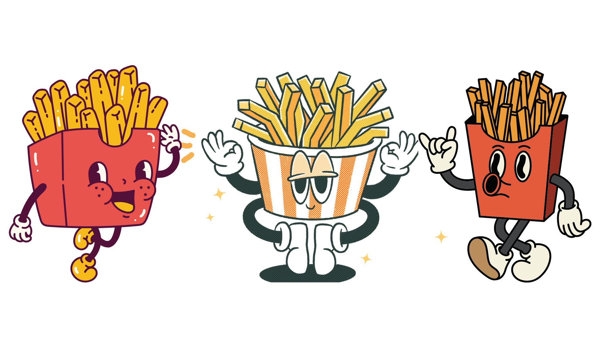 different types of fries on a platter