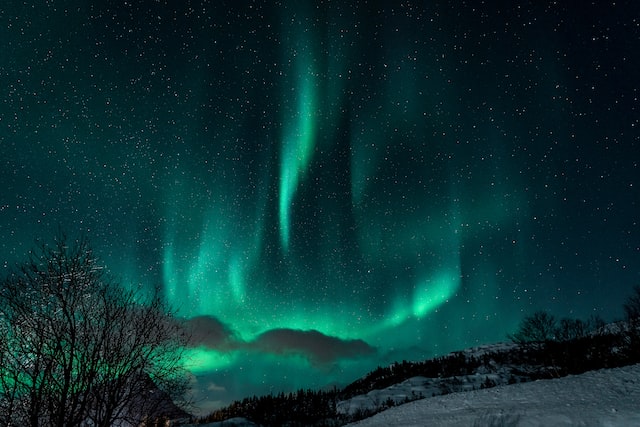 green aurora borealis