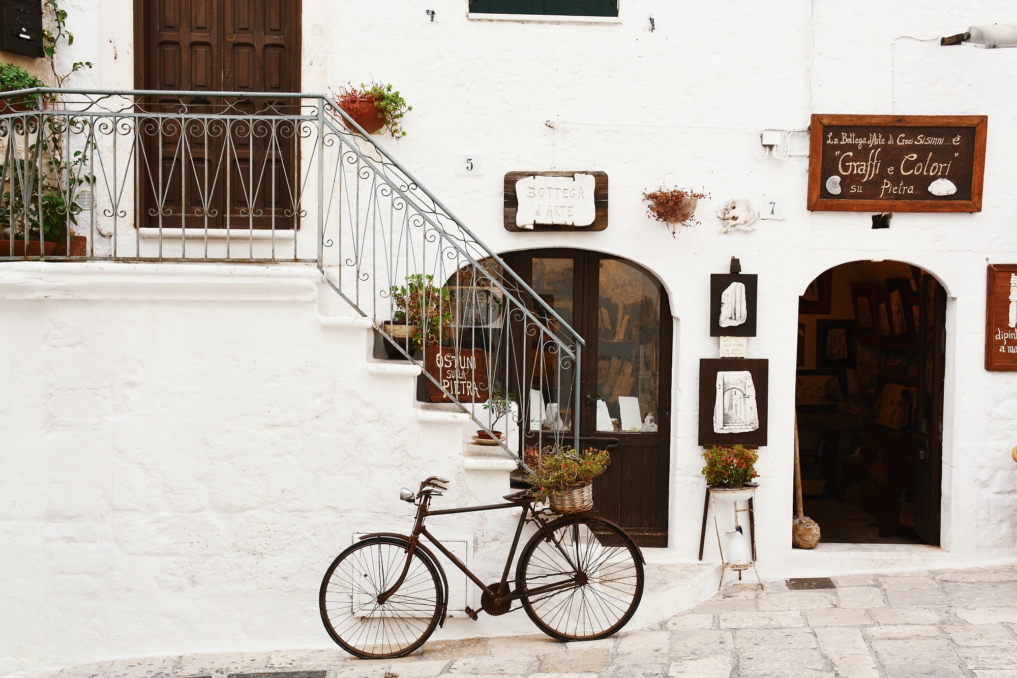 Bicycle in a village