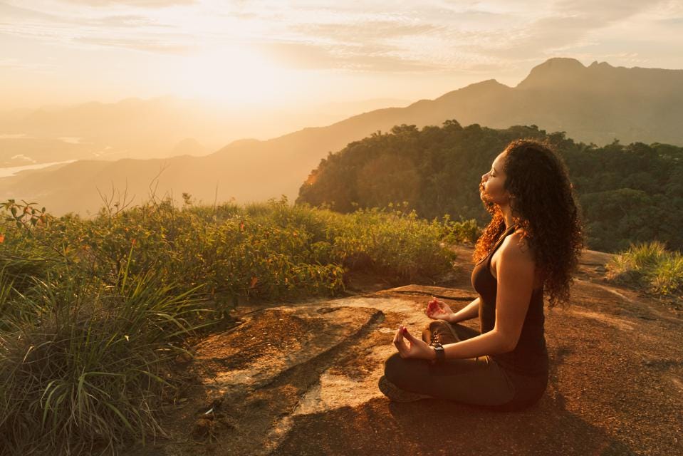 Woman meditating