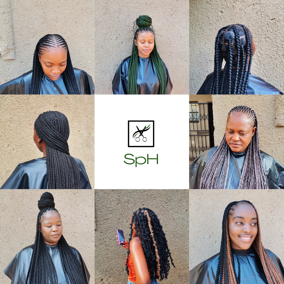 Various Hairstyles and salon logo