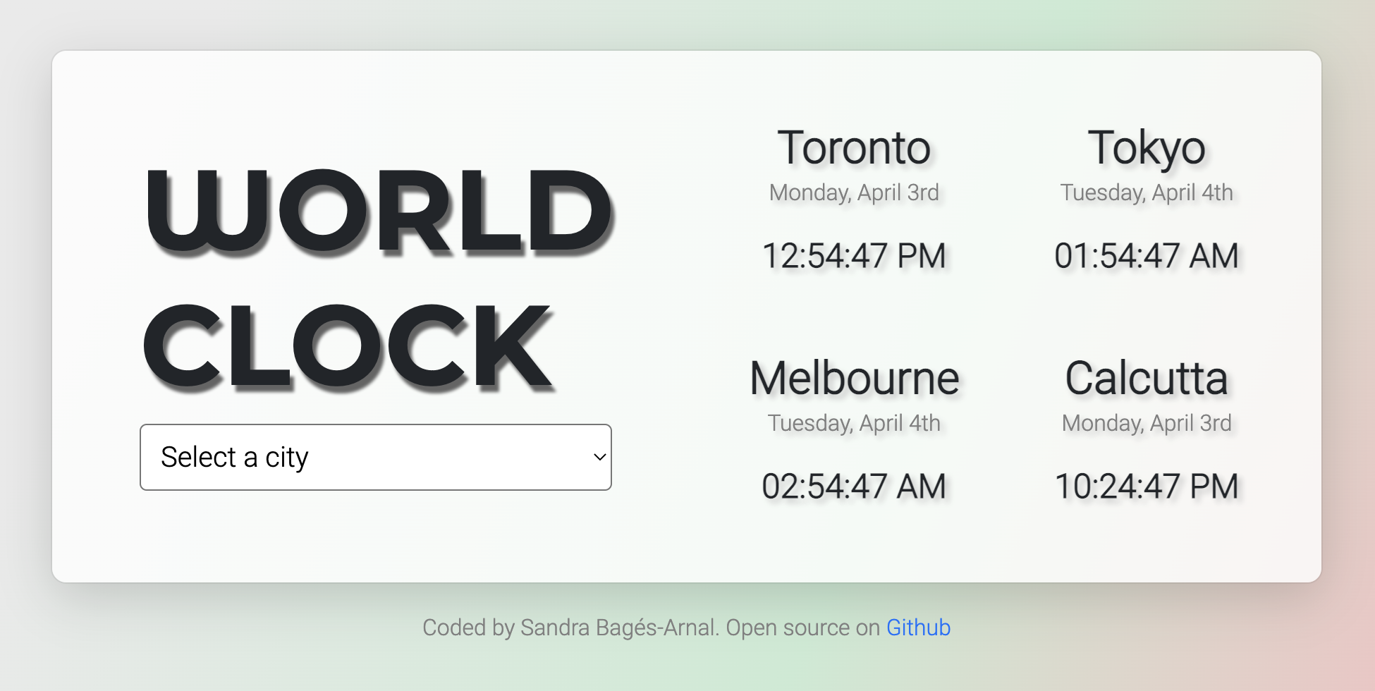 World Clock app