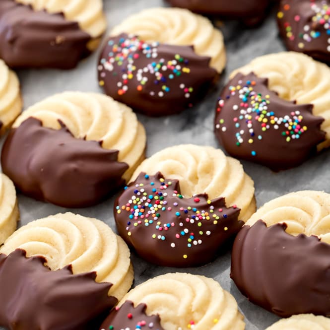 Chocolate-dipped cookies