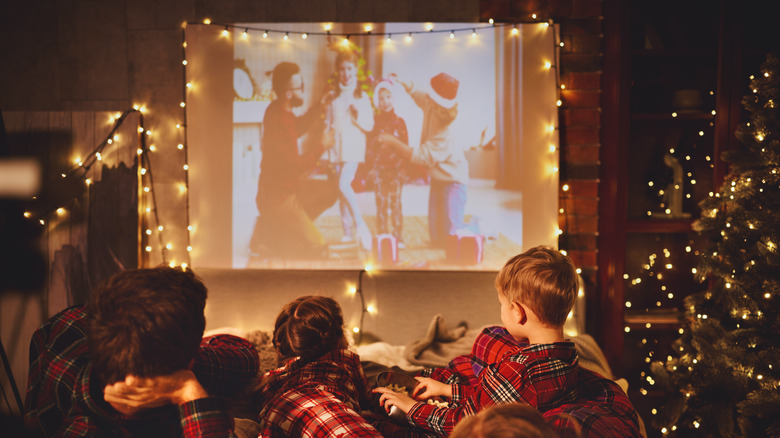 family watching movie