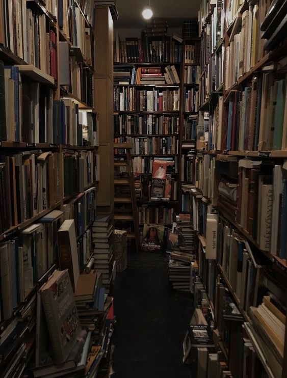 Hall of bookshelves