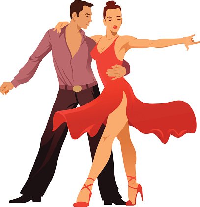 A man and woman dancing salsa