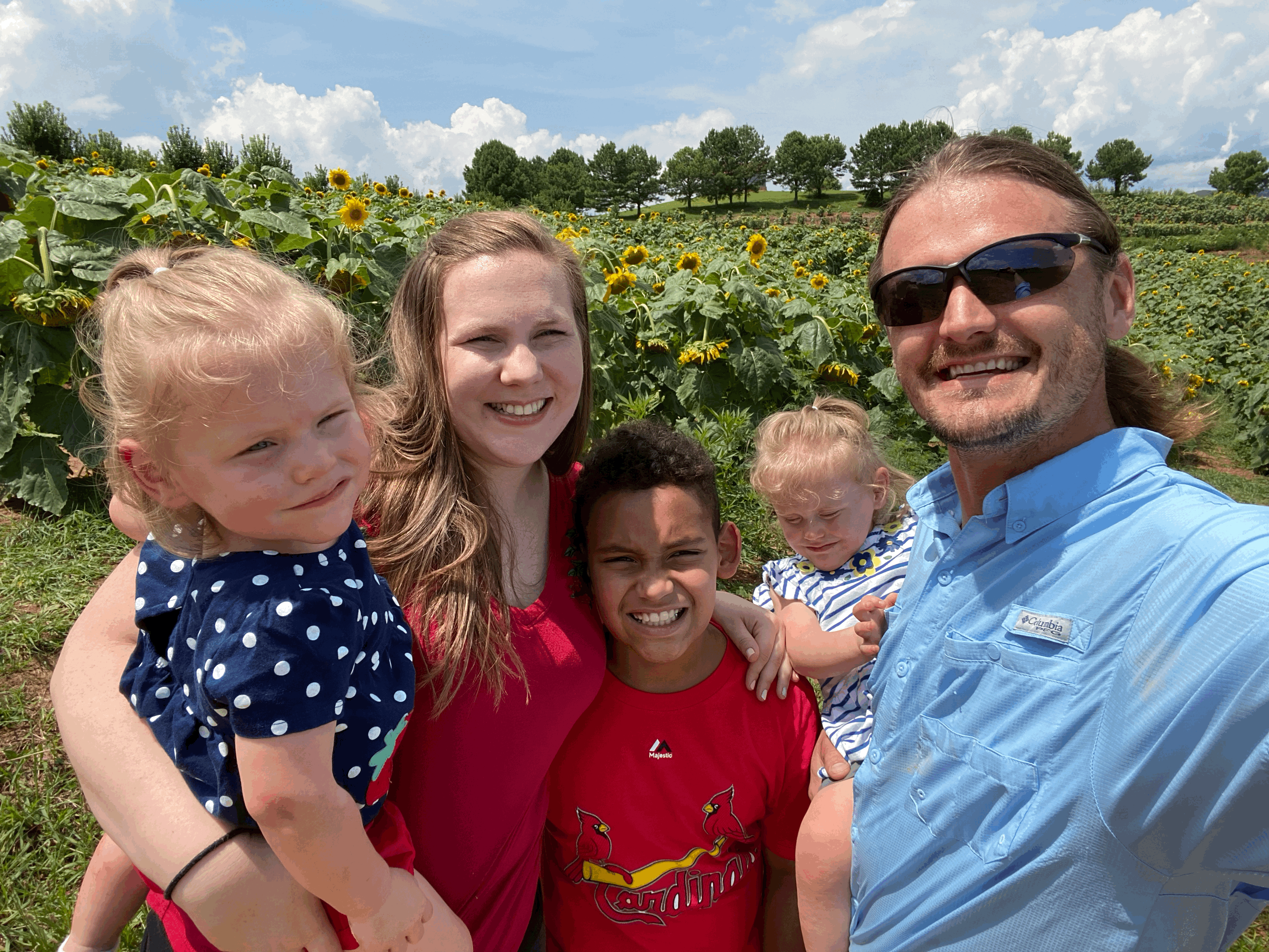 Sunflowers with the family