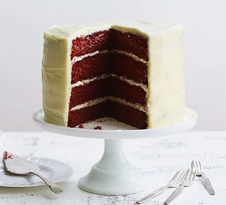 Sliced Red Velvet Cake