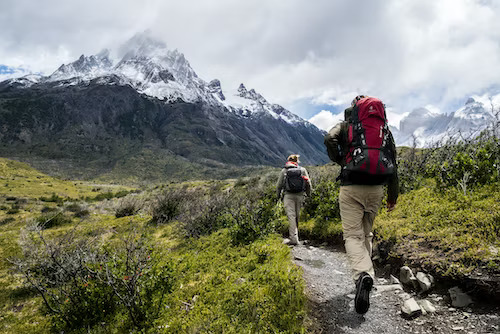 People hiking on a trail