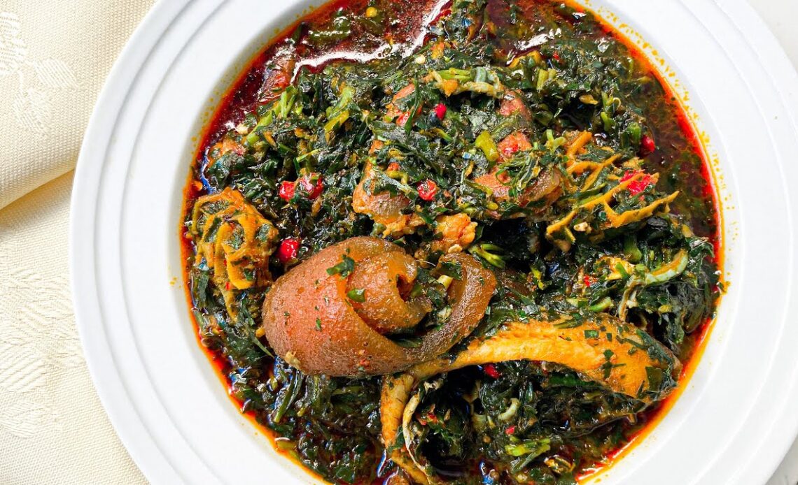 A bowl of a Afang soup