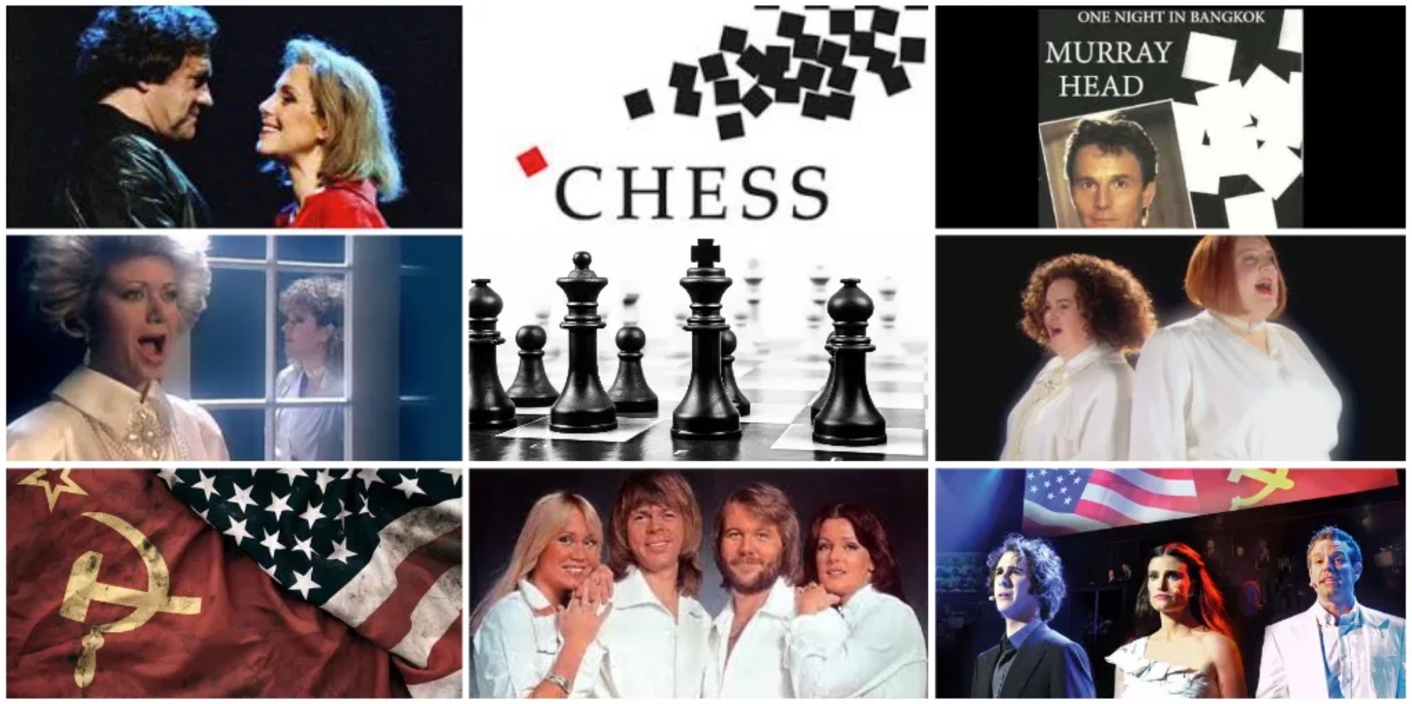 nine small images of different Chess productions and logos