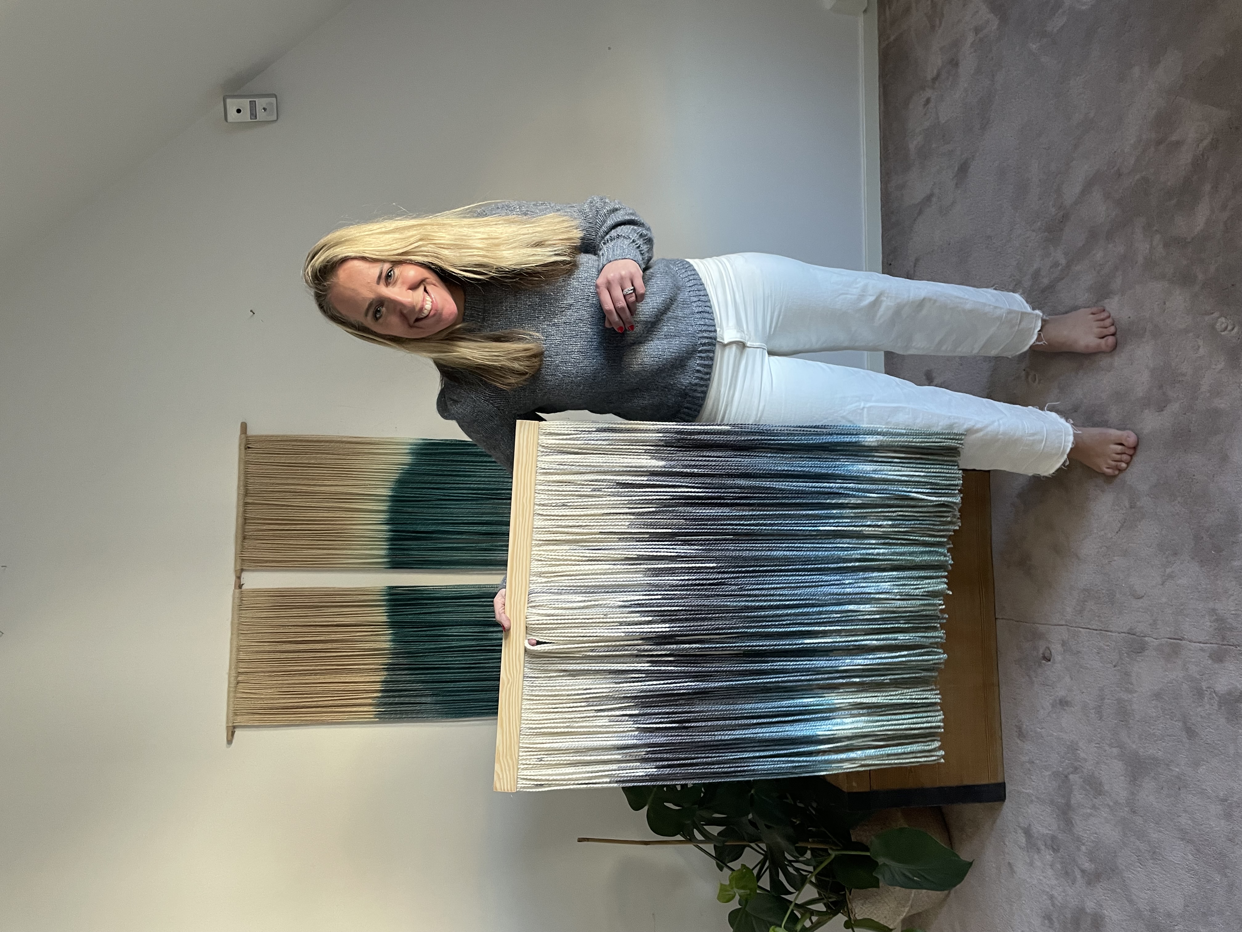 dyed yarn wall hanging