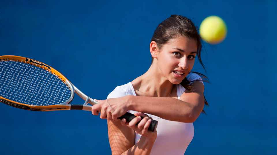 Woman Tennis backhand