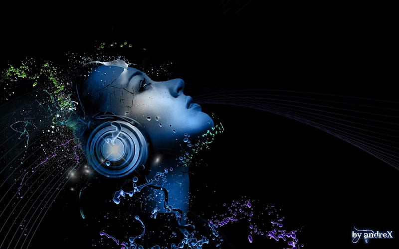 Woman listening to music