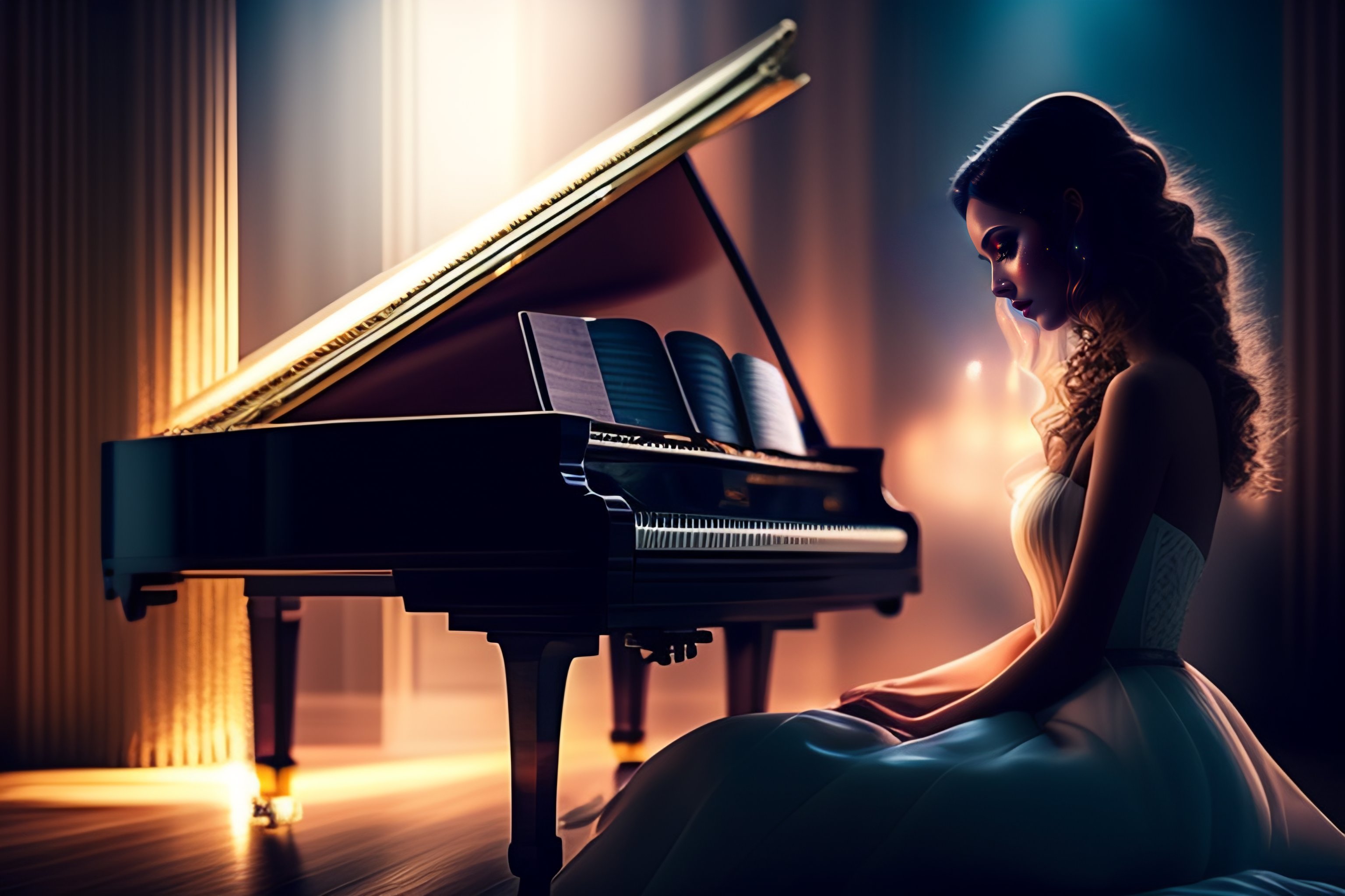 woman playing an instrument